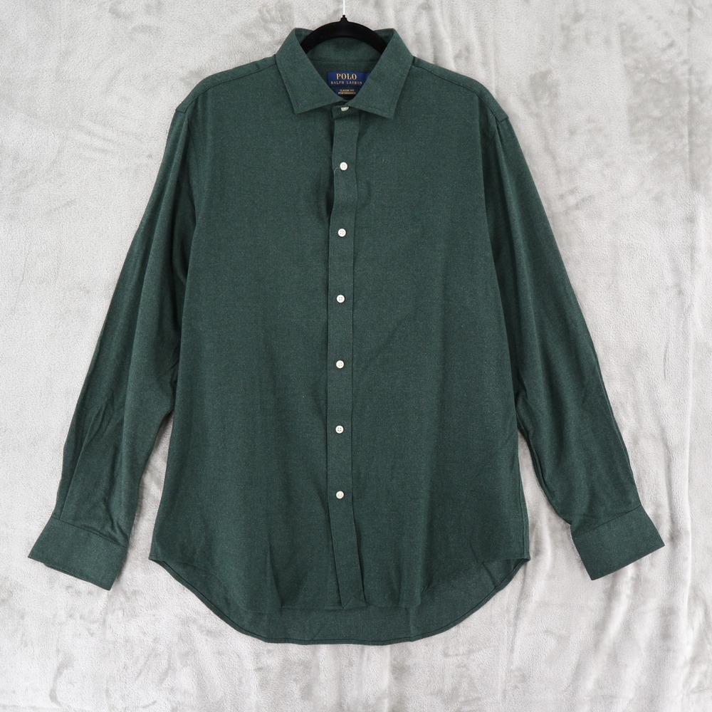 Polo Ralph Lauren Button Up Shirt‎ Mens L Green Classic Fit Performance $148 NWT